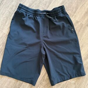 Quiksilver Boys Black Amphibian Shorts Size L (14) Elastic Waist Hybrid Swim